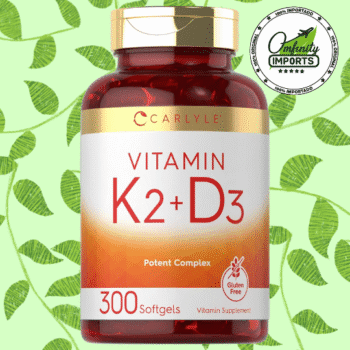 Vitamin K2 + D3 | 300Softgels | 500Mg | Carlyle