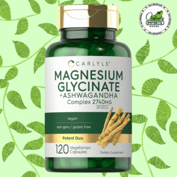 Magnesium Glycinate + Ashwagandha | 120Cap | 2740Mg | Carlyle
