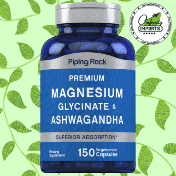 Magnesium Glycinate + Ashwagandha | 150Cap | 1650Mg | Piping Rock